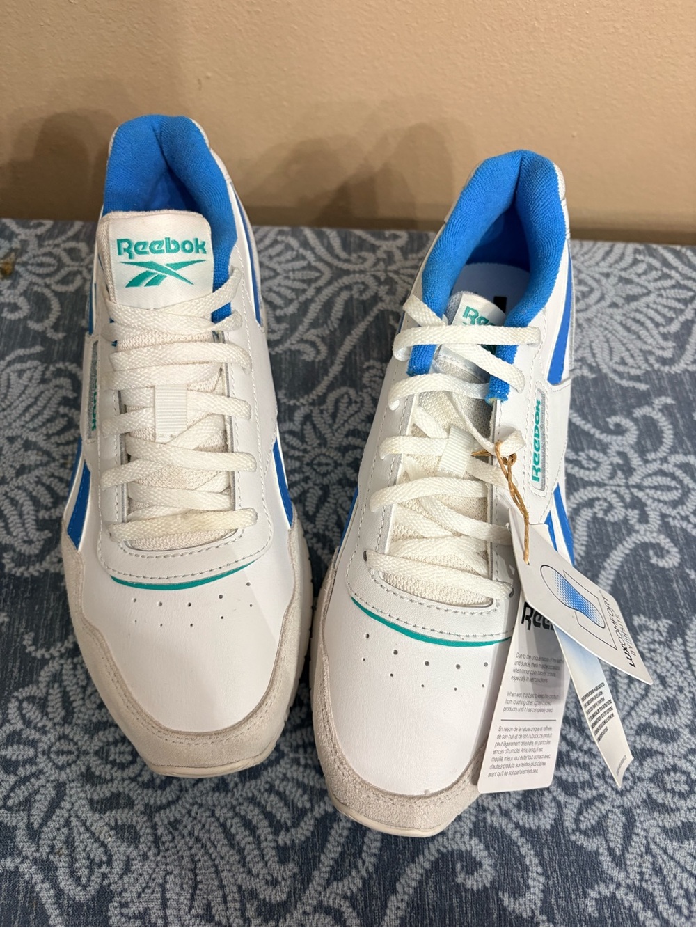 Reebok Kids White Sneakers with Blue Accents - Picture 2 of 6
